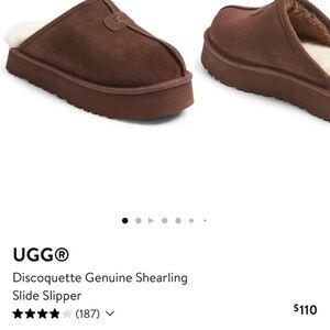Ugg Chocolate Brown Discoquette Platform Slippers - Gently Used
